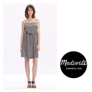 Madewell silk striped drawstring dress